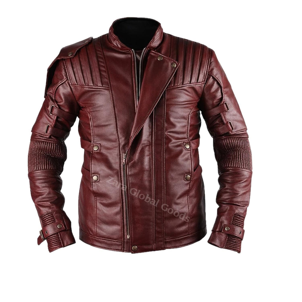 Men’s Brown Biker Coat | Handmade Quilted Motorcycle Style | Genuine Leather
