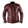 Men’s Brown Biker Coat | Handmade Quilted Motorcycle Style | Genuine Leather