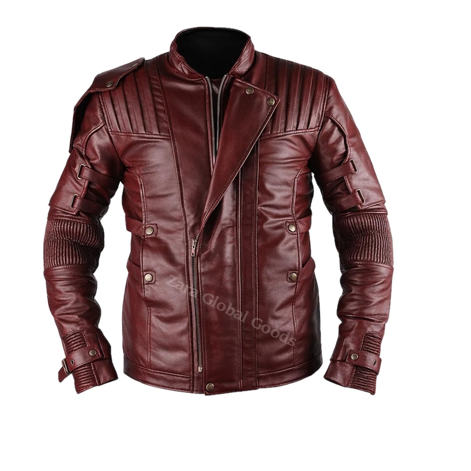 Men’s Brown Biker Coat | Handmade Quilted Motorcycle Style | Genuine Leather