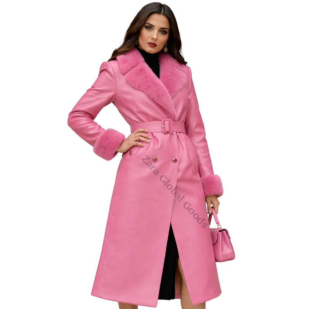 Pink Leather Coat Size Chart | Custom Fit Women Jacket Guide | Made to Order Leather Coat | Zara Global Goods