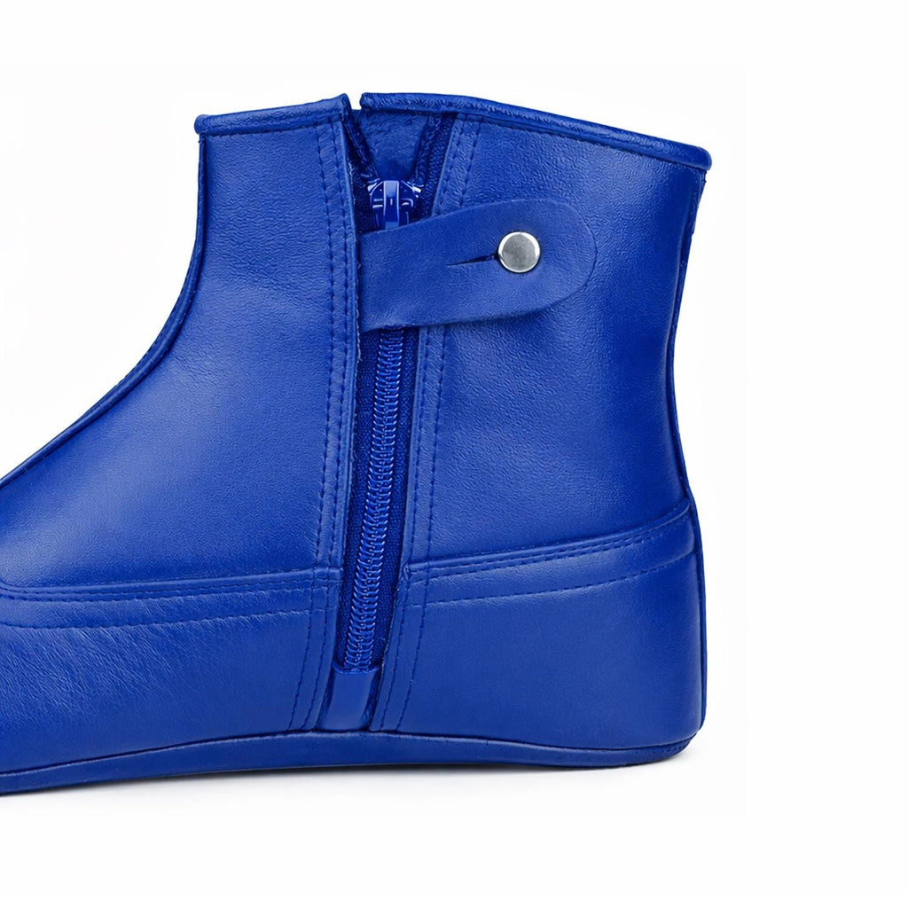 Leather Khuffain Socks for Men – Blue Islamic Prayer Mest Shoes, Handmade Calfskin Leather Indoor Slippers Winter Wear