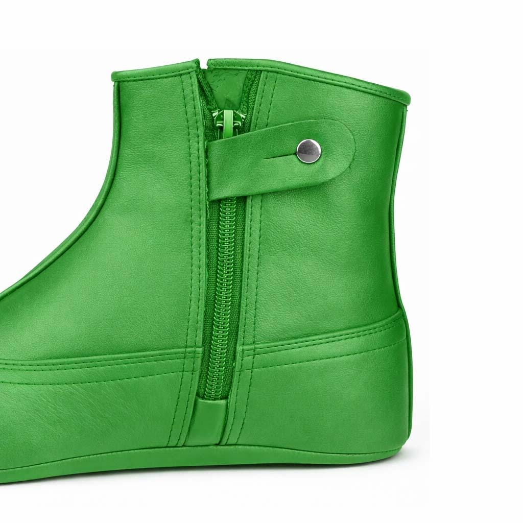 Green Leather Khuffain Socks for Men, Handmade Islamic Mest Shoes, Soft Calfskin Indoor Slippers for Prayer & Winter Wear