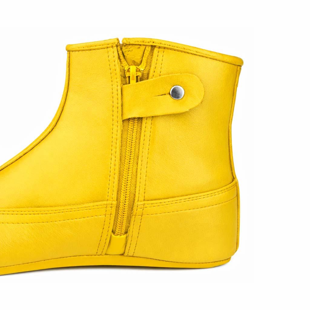 Yellow Leather Khuffain Socks for Men, Handmade Islamic Mest Shoes, Soft Calfskin Indoor Slippers for Prayer & Winter Wear