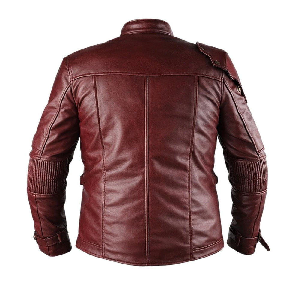 Men’s Brown Biker Coat | Handmade Quilted Motorcycle Style | Genuine Leather