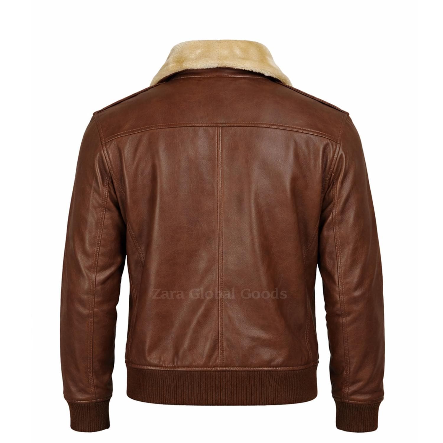 Men’s Brown Aviator Leather Jacket with Shearling Collar – Handmade Winter Bomber Coat, Genuine Cowhide, Classic Pilot Style Gift