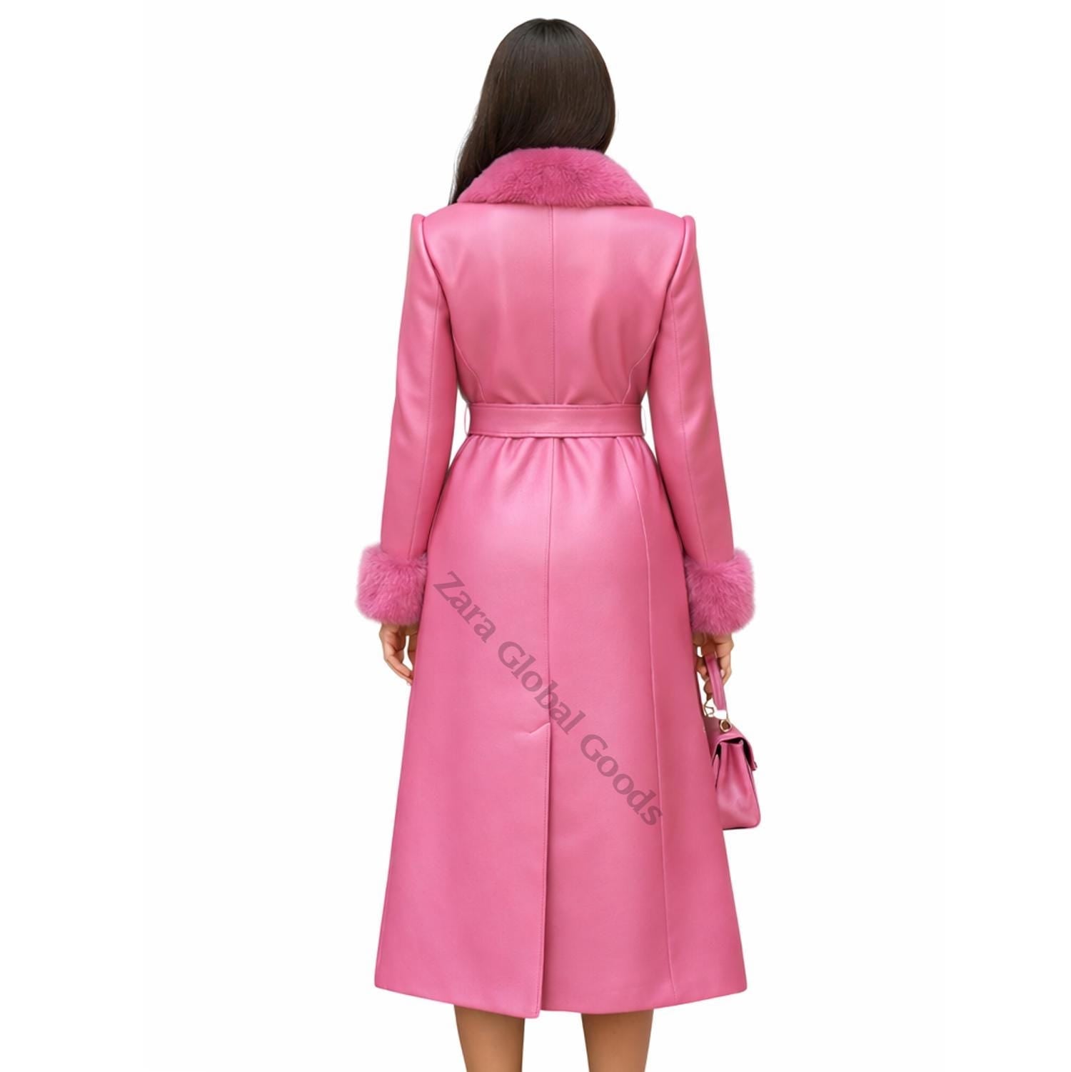 Pink Leather Coat Size Chart | Custom Fit Women Jacket Guide | Made to Order Leather Coat | Zara Global Goods