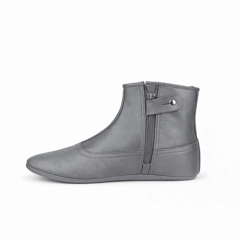 Gray Leather Khuffain Socks for Men | Handmade Islamic Mest Shoes | Soft Winter Leather Socks | Indoor Prayer Footwear