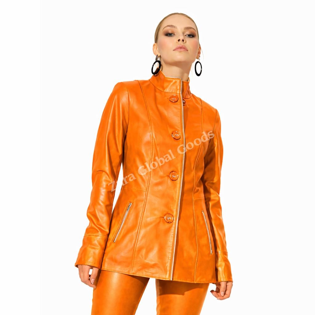 Multi Color Women Leather In Jacket Multiple Color Option Bold & Classic Winter Coat